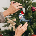 New Christmas Decoration Shark Gift Wooden Pendant Home Scene Atmosphere Decoration Christmas Tree Pendant