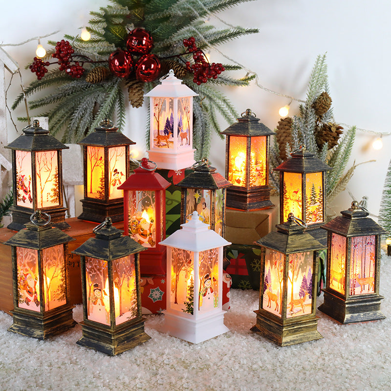 Christmas Candlestick Old Man Snowman Decoration Small Night Lamp