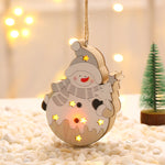 White Nordic Style Christmas Decoration Supplies Christmas Wooden Luminous Pendant