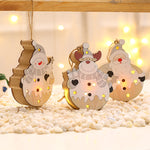White Nordic Style Christmas Decoration Supplies Christmas Wooden Luminous Pendant