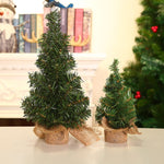 Christmas Tree 20cm Green Tree 30cm Mini Christmas Tree Linen Bottom Tree Christmas Festival Shopping Window Desktop Decoration