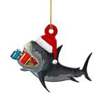 New Christmas Decoration Shark Gift Wooden Pendant Home Scene Atmosphere Decoration Christmas Tree Pendant