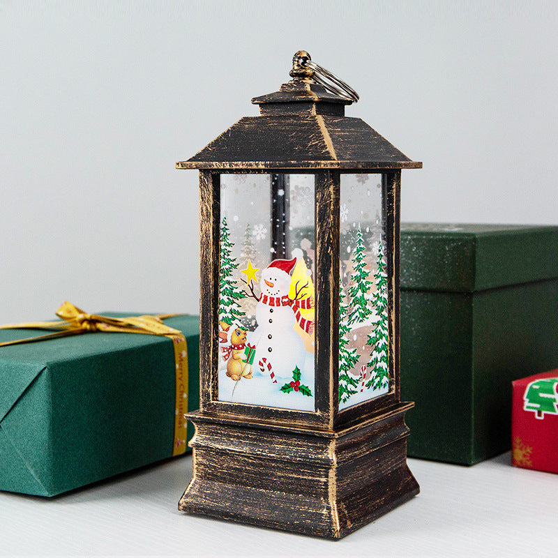 Christmas Candlestick Old Man Snowman Decoration Small Night Lamp