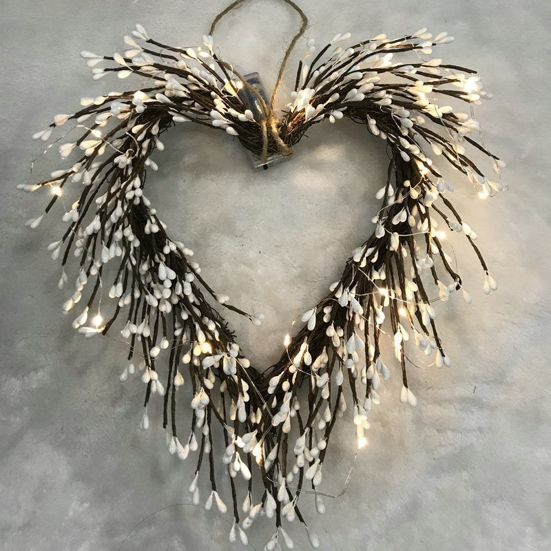 Artificial Love Garland 20 Heads With Lights Decoration