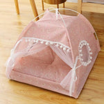 Semi-enclosed pet bed