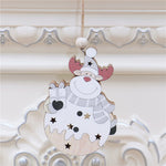 White Nordic Style Christmas Decoration Supplies Christmas Wooden Luminous Pendant