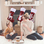 Christmas Festival Decoration Supplies Red And Black Plaid Christmas Stockings Pendant