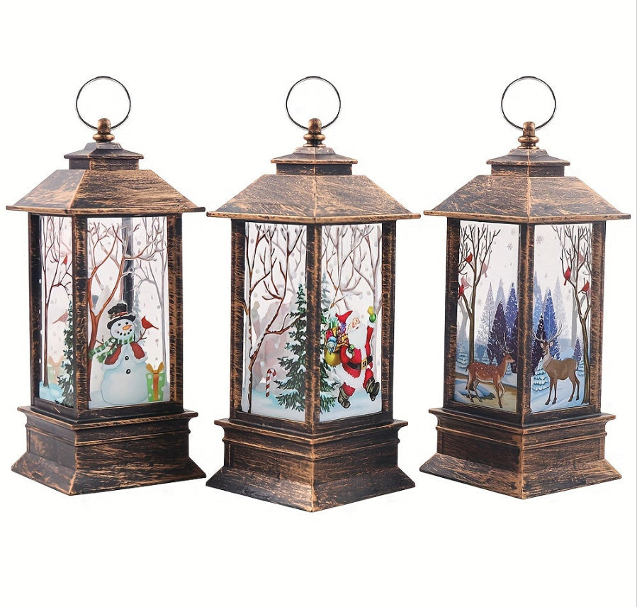 Christmas Candlestick Old Man Snowman Decoration Small Night Lamp