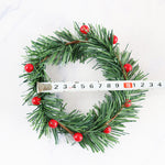 Christmas Garland Simulation Candle Holder Red Berry Garland Grass Red Stripes Berry Pine Needle Home Christmas Ring Decoration