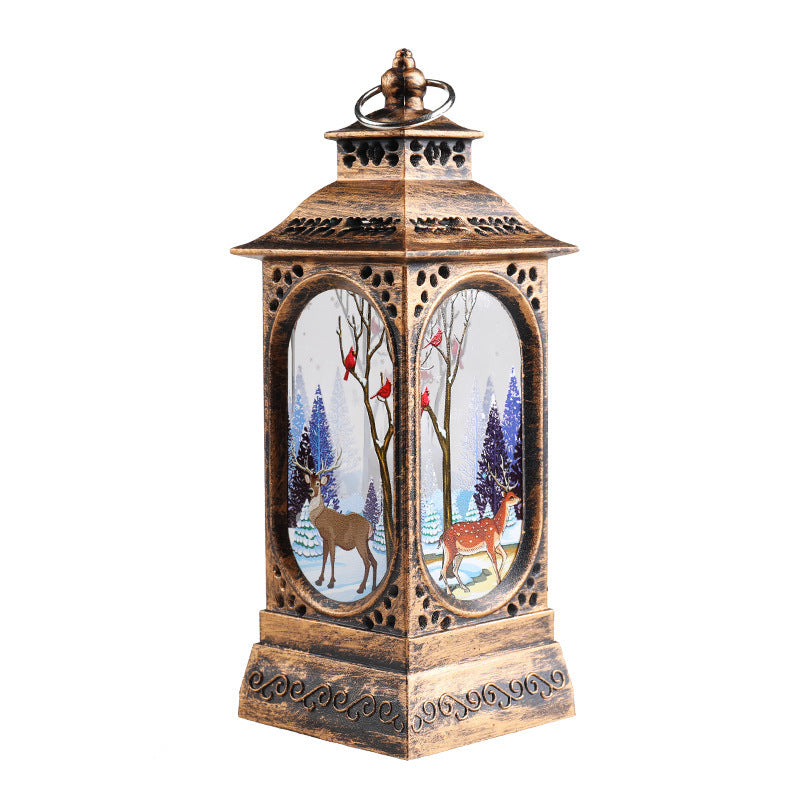 Christmas Candlestick Old Man Snowman Decoration Small Night Lamp