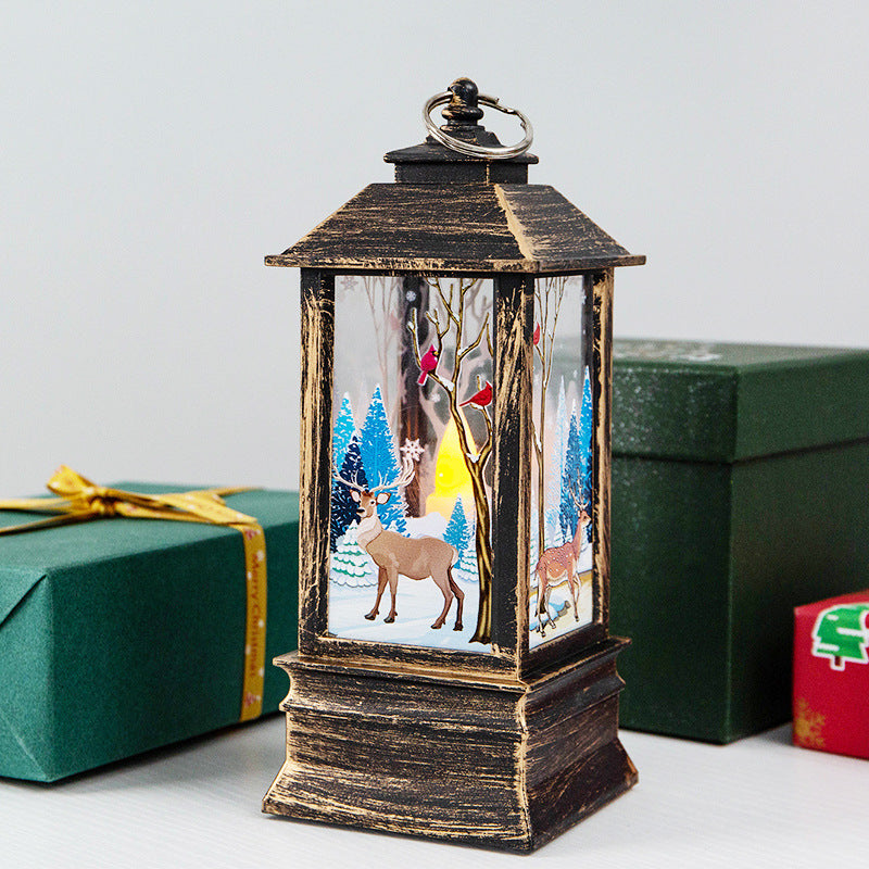 Christmas Candlestick Old Man Snowman Decoration Small Night Lamp