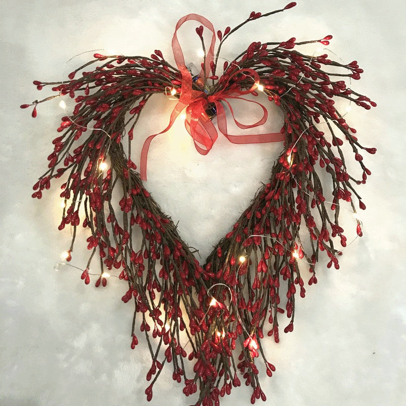 Artificial Love Garland 20 Heads With Lights Decoration
