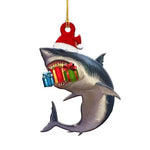 New Christmas Decoration Shark Gift Wooden Pendant Home Scene Atmosphere Decoration Christmas Tree Pendant