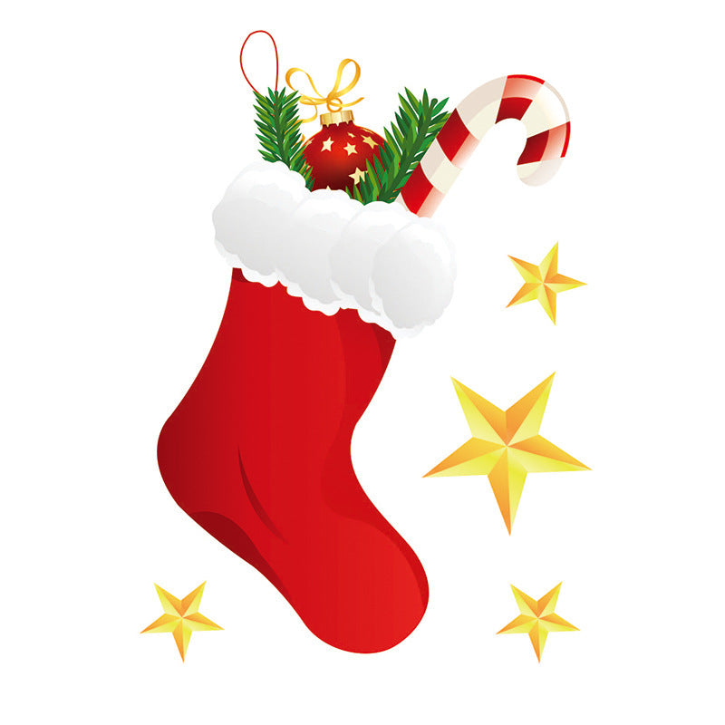 Christmas Glass Window Static Sticker Santa Claus Stickers Decoration Supplies