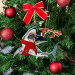 New Christmas Decoration Shark Gift Wooden Pendant Home Scene Atmosphere Decoration Christmas Tree Pendant